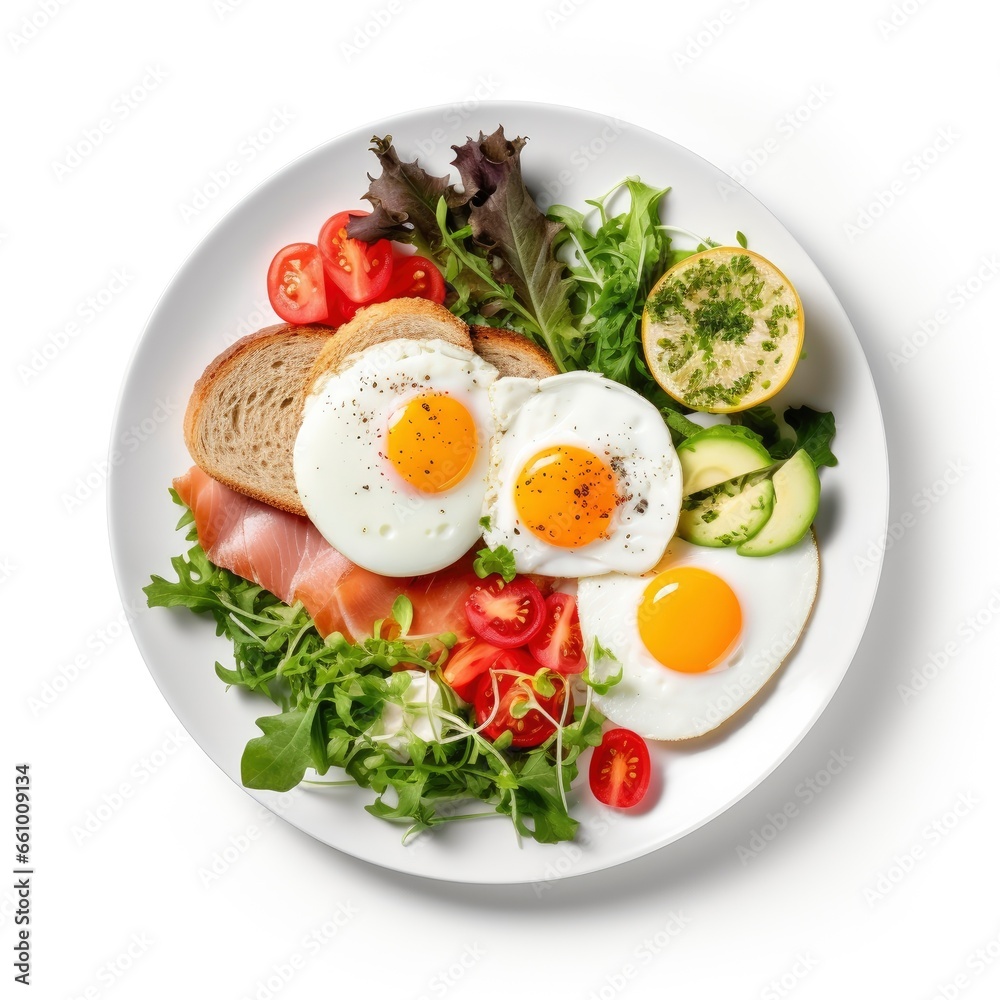 Top view of a fresh, delicious, wholesome and nutritious traditional sandwich breakfast, beautifully decorated, food photography Top view of a fresh, delicious, wholesome and nutritious traditional sandwich breakfast, beautifully decorated, food photography