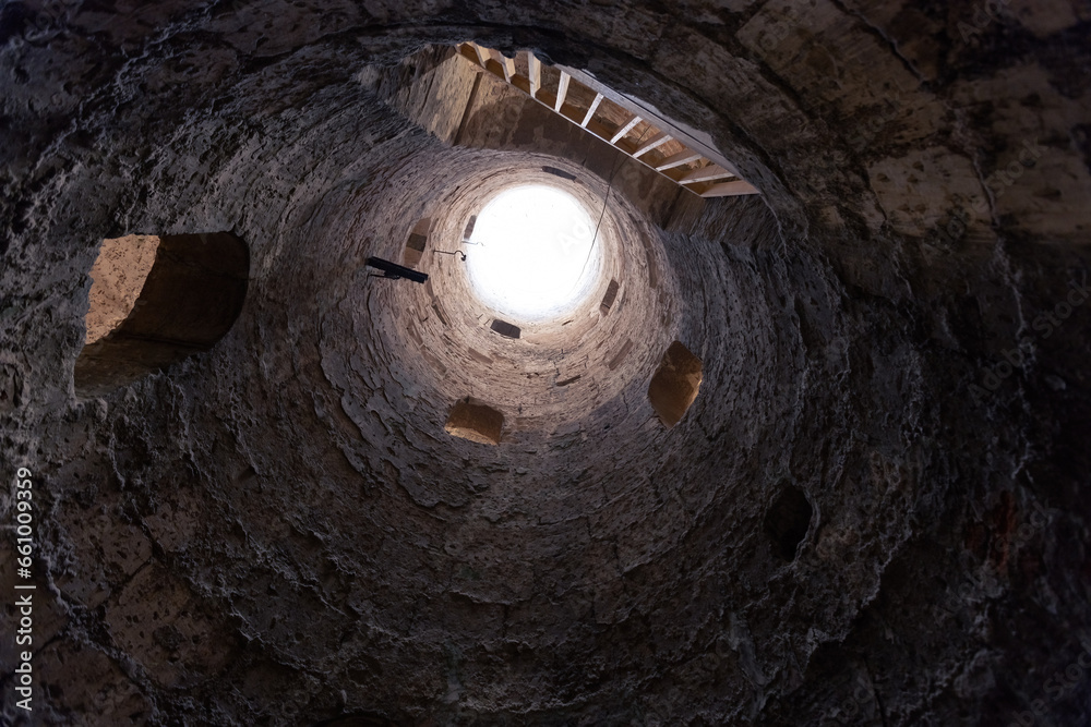 Inside view in the ancient Catacombs of Kom el Shoqafa Alexandria Egypt Inside view in the ancient Catacombs of Kom el Shoqafa Alexandria Egypt