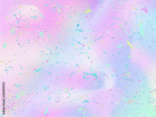 Vector abstract holographic background 80s - 90s, trendy colorful texture in pastel, neon color design. Template design cover, book, printing, gift card