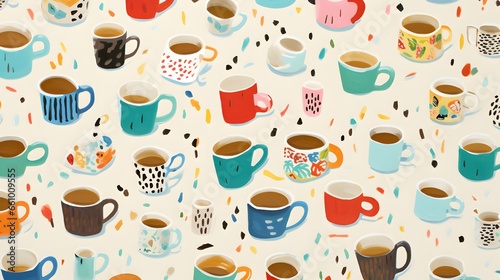 Coffee background illustration design  coffee beans  caffeine