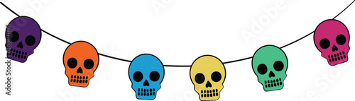 Skull vector illustration Day of the dead celebration Mexican holidays, traditions. Dia de los muertos graphics