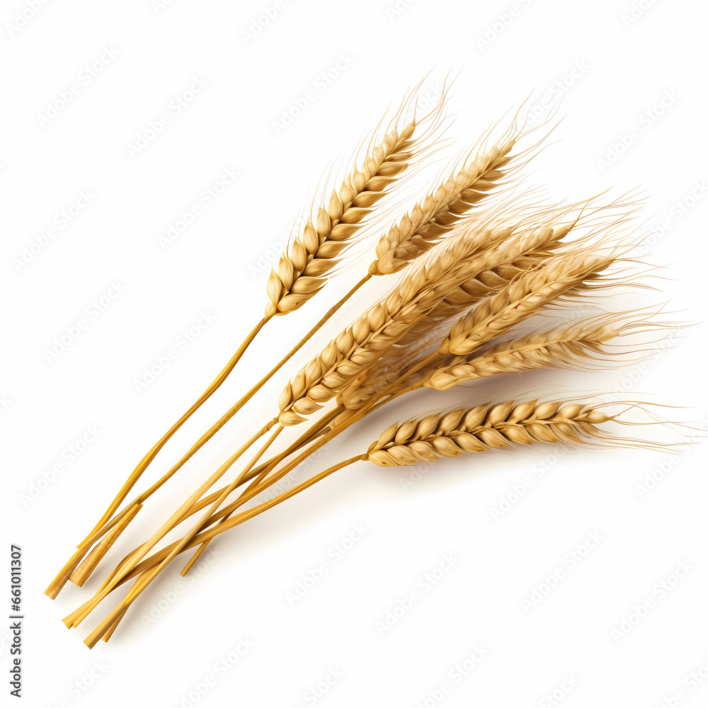 wheat ears isolated on white background wheat ears isolated on white background