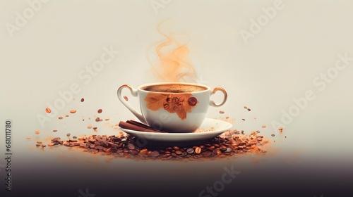 Coffee background illustration design  coffee beans  caffeine