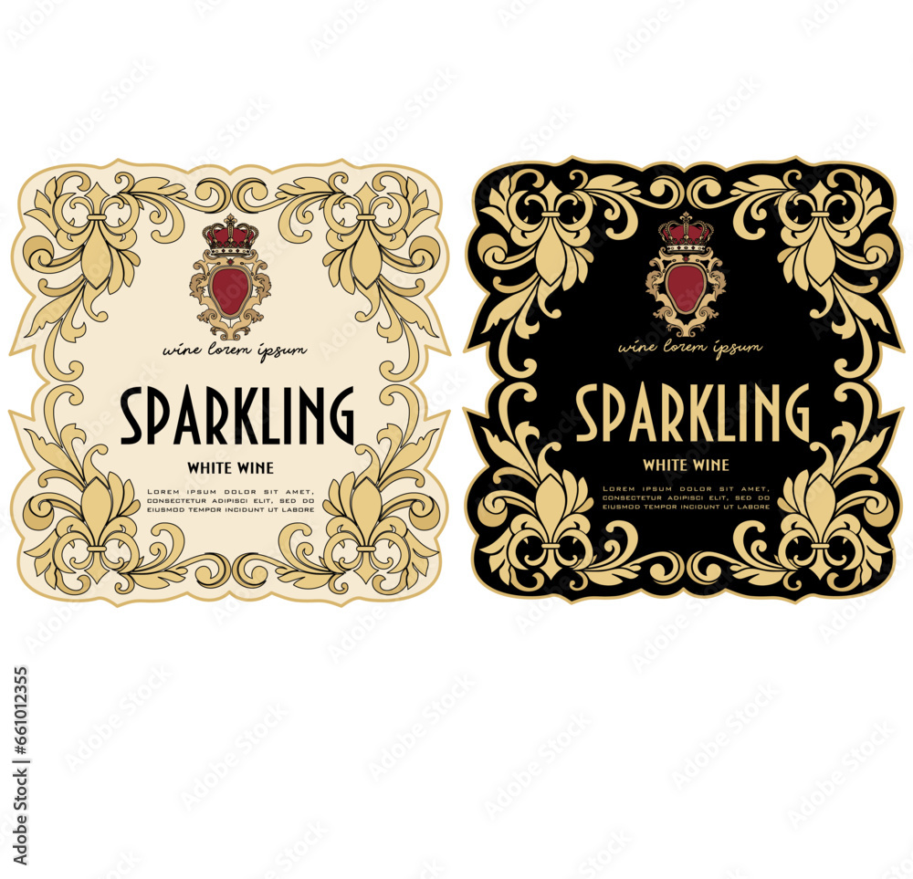 LABEL FOR WHITE AND RED CLASSIC WINE BOTTLES LABEL FOR WHITE AND RED CLASSIC WINE BOTTLES
