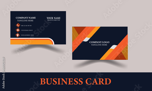 Double sided business card template modern and clean style.Print ready Business Card -For business and personal use.Luxury business card design template with naive blue and orange colors variation.