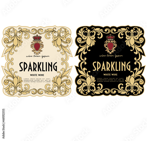 Wallpaper Mural LABEL FOR WHITE AND RED CLASSIC WINE BOTTLES Torontodigital.ca