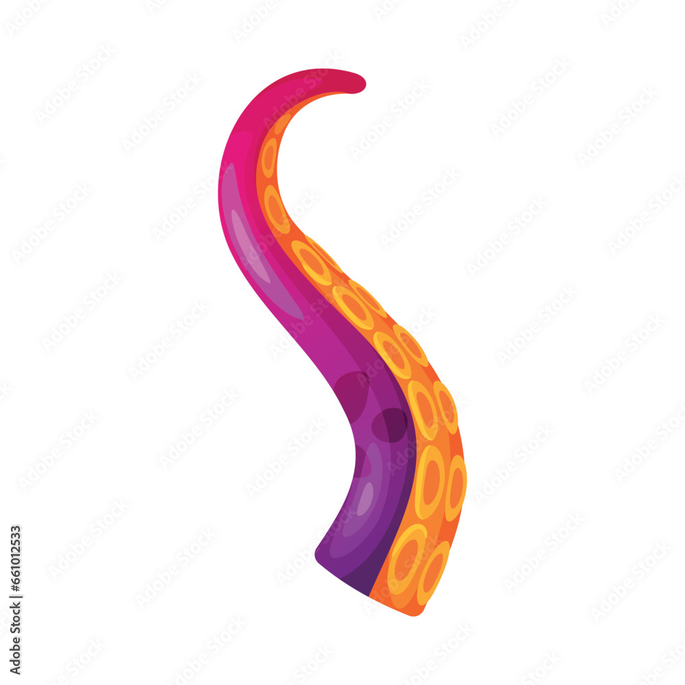 Octopus Tentacle as Limb of Ocean Creature Vector Illustration Octopus Tentacle as Limb of Ocean Creature Vector Illustration