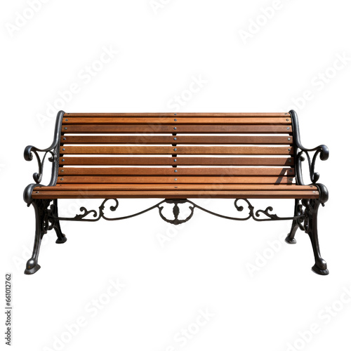 Outdoor waiting bench isolated on transparent background