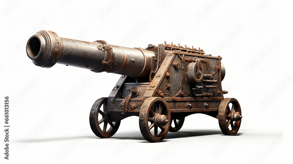 Old canon isolated on white background
