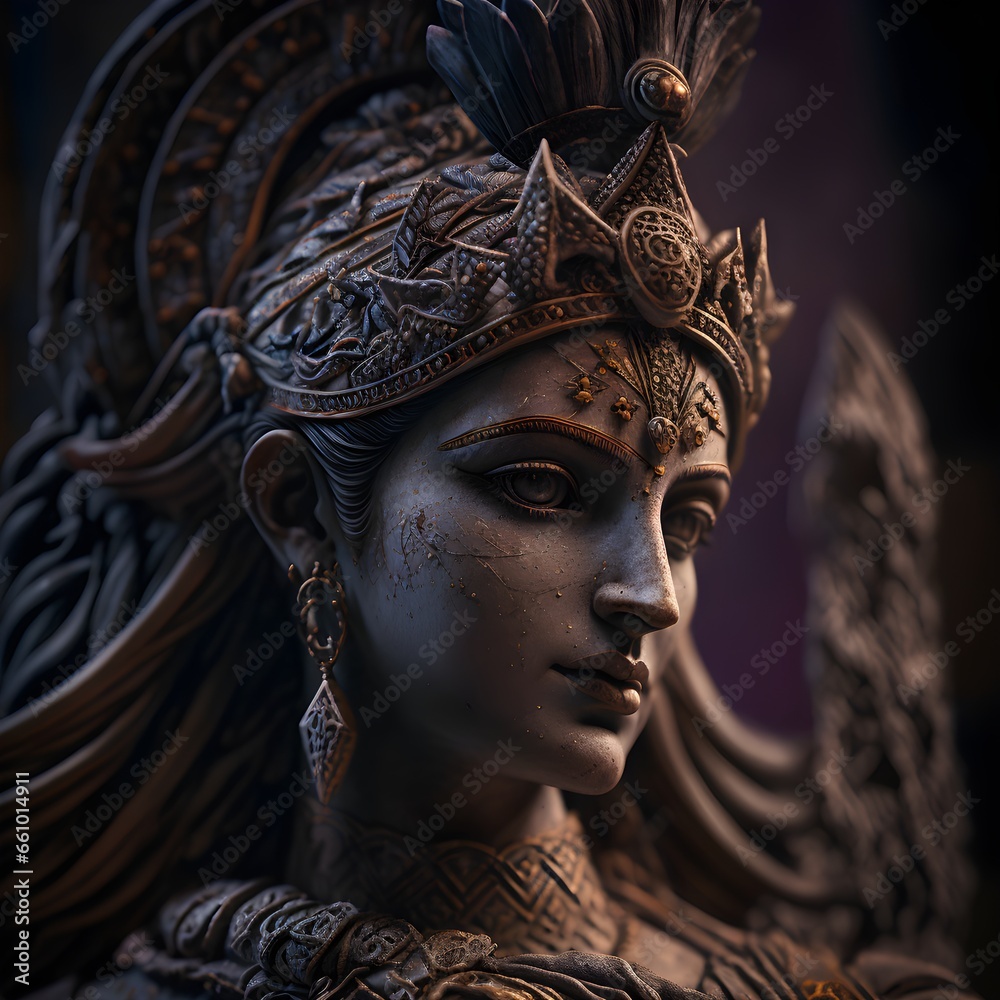 an ancient archeological Astarte Phoenician sculpture as a Metaverse avatar Depth of Field F28 high Contrast 8K Cinematic Lighting ethereal light intricate details extremely detailed incredible 