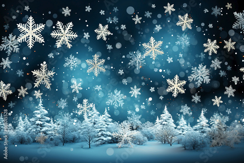 winter background with sparkling snowflakes © Наталья Добровольска