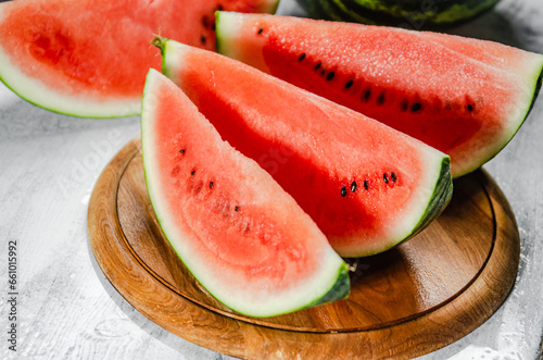 Sliced fresh watermelon.