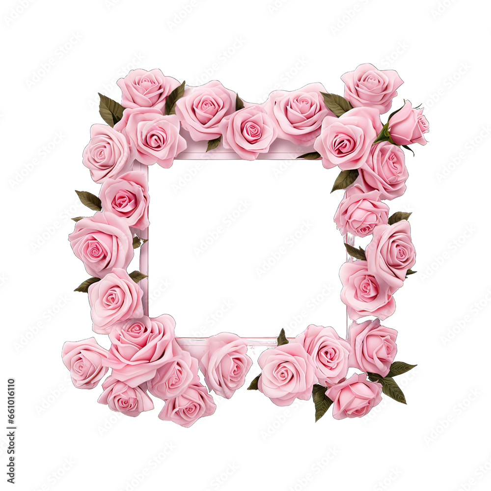 pink roses frame