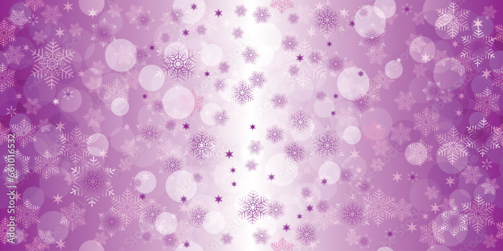 Vector seamless pattern with snoflakes and stars on a rose gradient background with bokeh Vector seamless pattern with snoflakes and stars on a rose gradient background with bokeh