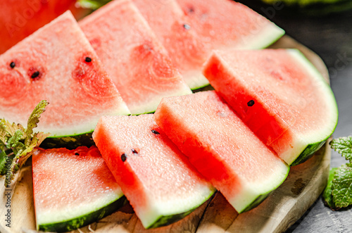 Sliced fresh watermelon.