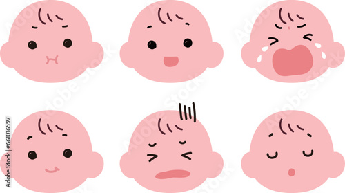 赤ちゃんの表情イラストセット