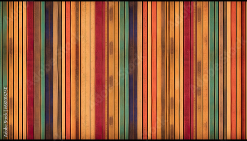 Rustic stripe repeating pattern, colored wood, generative ai