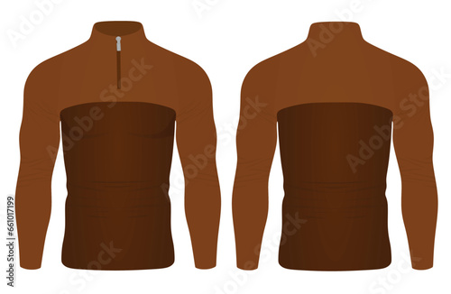 Brown tight long sleeve t shirt. vector