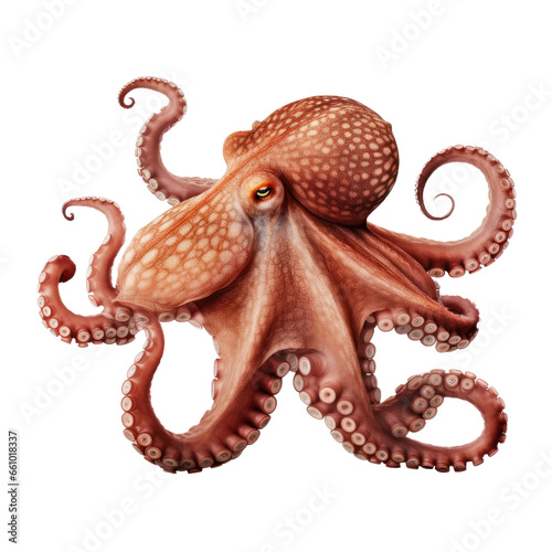 Octopus on transparent background