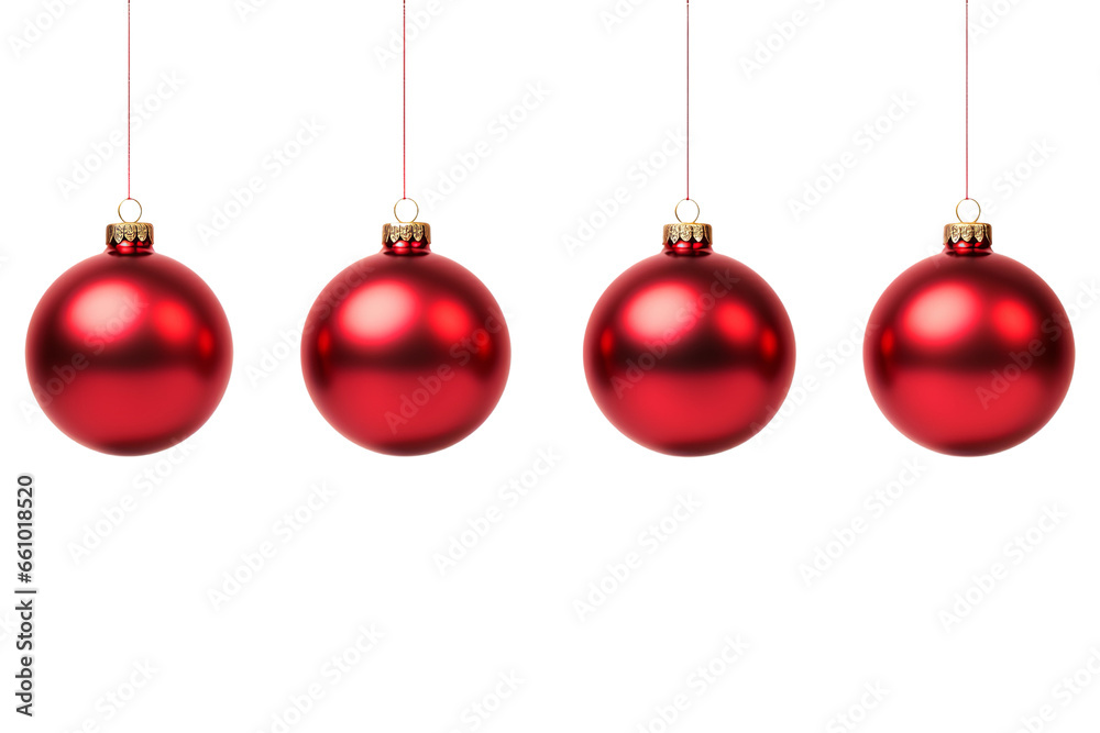 Set / Collection of red Christmas hanging decorative balls isolated on transparent background cutout PNG. Holiday ornament celebration. New Year Decoration. Set / Collection of red Christmas hanging decorative balls isolated on transparent background cutout PNG. Holiday ornament celebration. New Year Decoration.