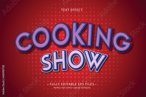 Cooking Show editable text effect in modern trend style design
