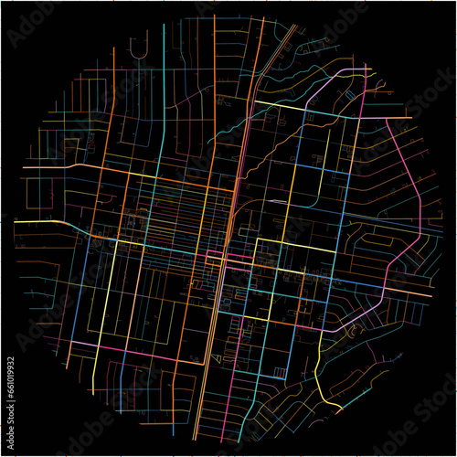 Colorful Map of Hesperia, California with all major and minor roads. photo