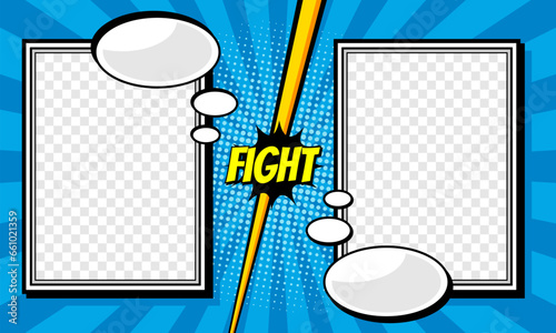 Comic cartoon battle fight background template