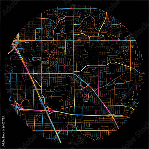 Colorful Map of BrooklynPark, Minnesota with all major and minor roads.