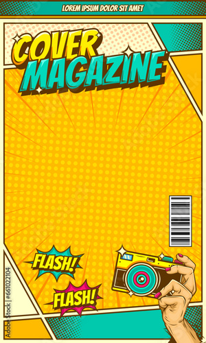 Comic magazine cover background  template