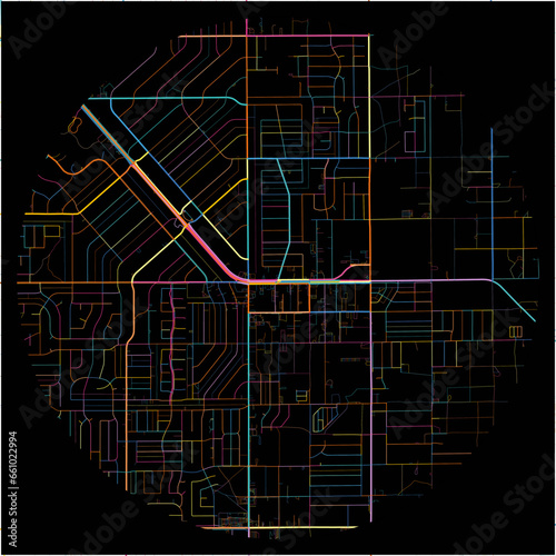 Colorful Map of AppleValley, California with all major and minor roads.