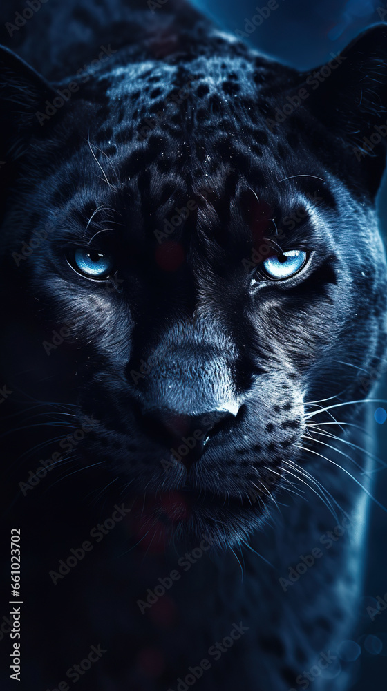 Intense Gaze: A Close-Up Portrait of a Black Panther,portrait of a leopard,close up of a leopard,close up portrait of a leopard