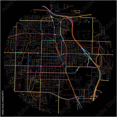 Colorful Map of Conway, Arkansas with all major and minor roads.