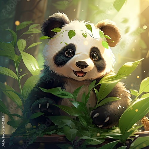 panda in bamboo forest