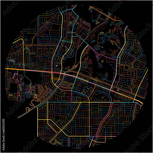 Colorful Map of NorthPort, Florida with all major and minor roads.