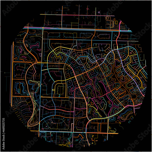 Colorful Map of Wellington, Florida with all major and minor roads.