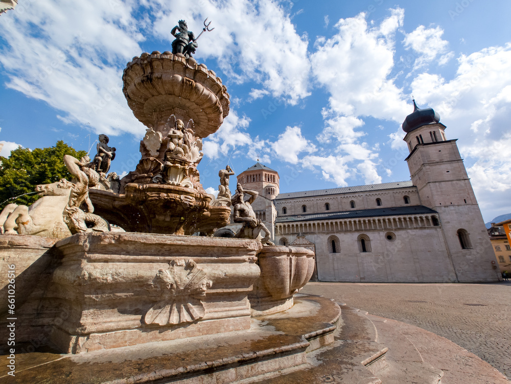 Fototapeta premium view of the old town of Italian city Trento.
