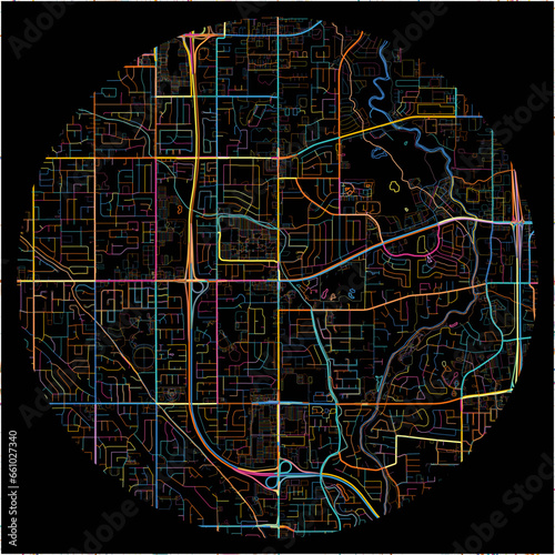 Colorful Map of Taylorsville, Utah with all major and minor roads.
