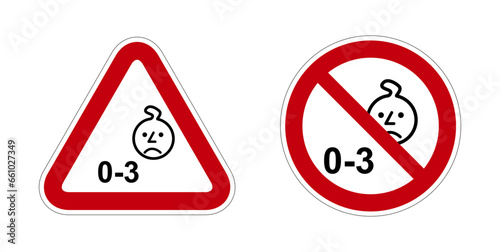 enfant age interdit panneau rouge rond triangle barré