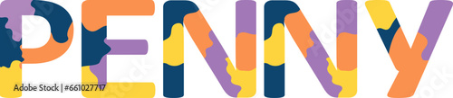 Penny Colorful 3d Abstract Text name