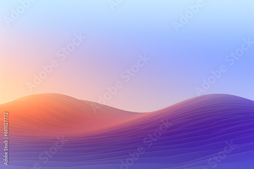 Sweeping purple dunes under a soft orange to violet gradient sky