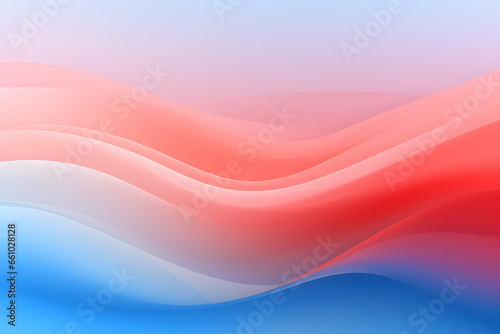 Abstract flowing wave design in blue and red tones