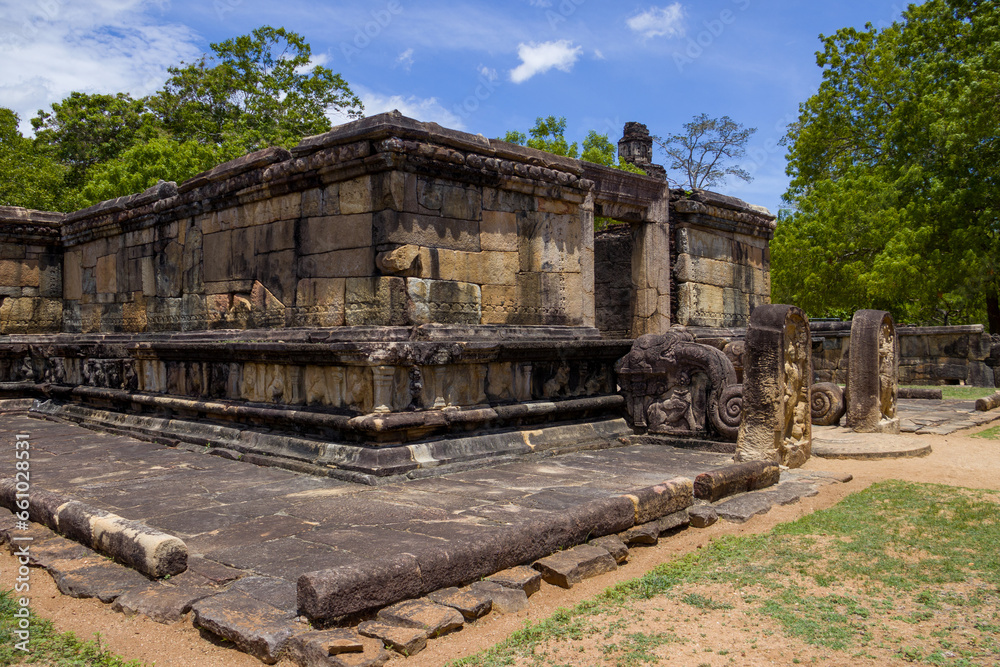 Ancient structure dating back to the Polonnaruwa , Sri Lanka. 
