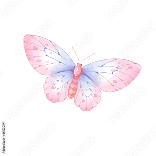 Canvas Print watercolor butterfly illustration isolated png transparent background