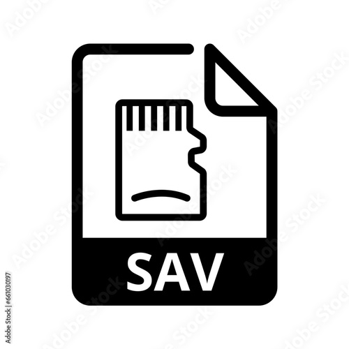 SAV File Icon. Vector File Format. Data File Extension Modern Flat Design