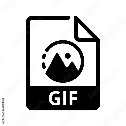 GIF File Icon. Vector File Format. Image File Extension Modern Flat Design