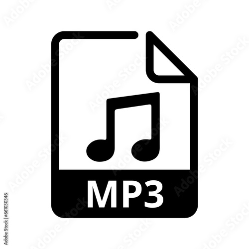 MP3 File Icon. Vector File Format. Audio File Extension Modern Flat Design