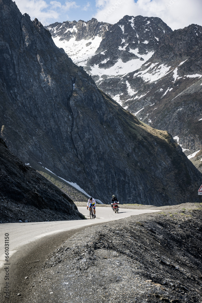 Col du Tourmalet, France - May 29 2023: the tough cycle climb sometimes used on the Tour de France