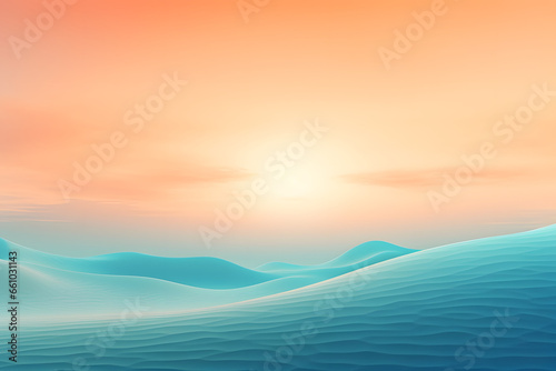 Sun sets casting warm glow over smooth wavy ocean