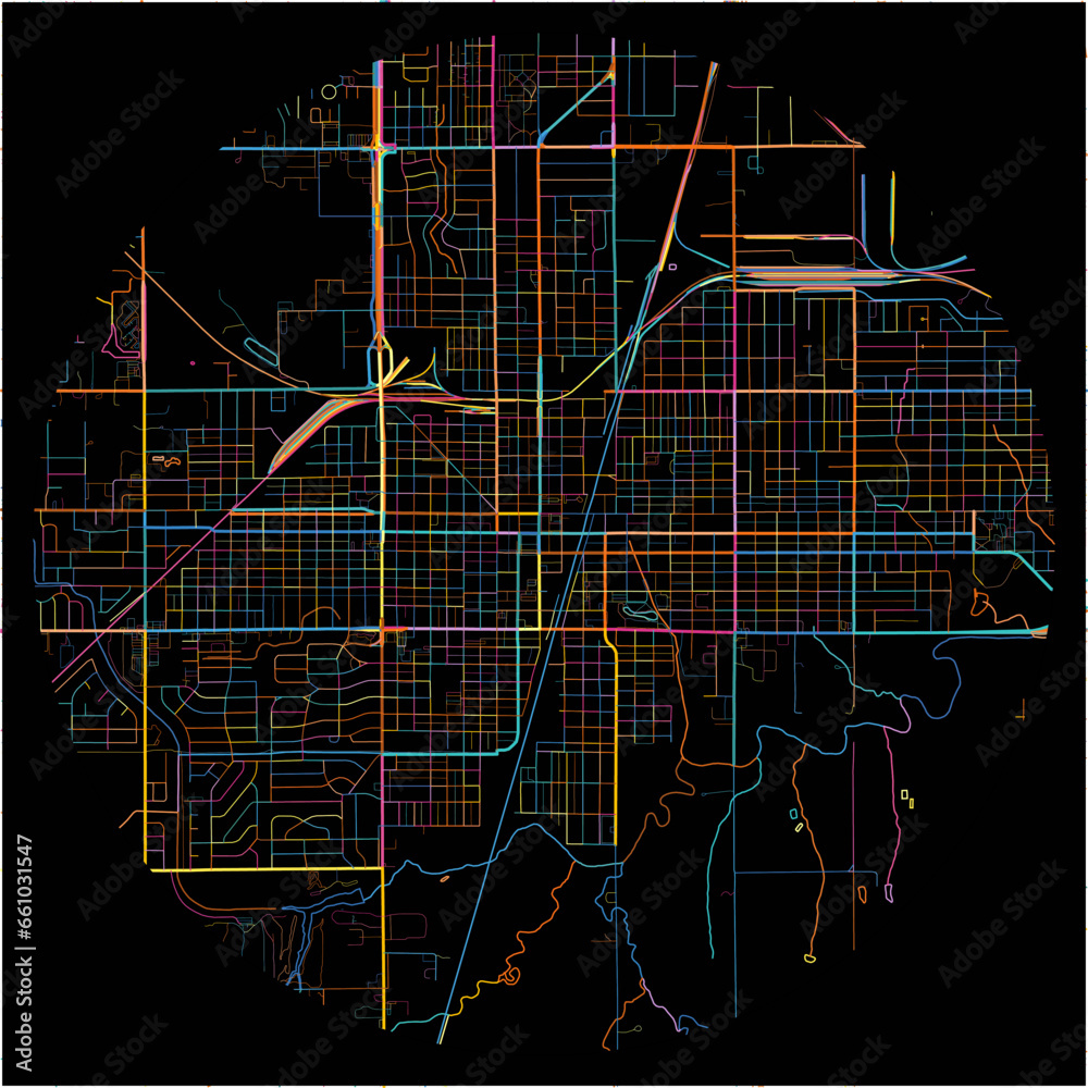 Colorful Map of Enid, Oklahoma with all major and minor roads.