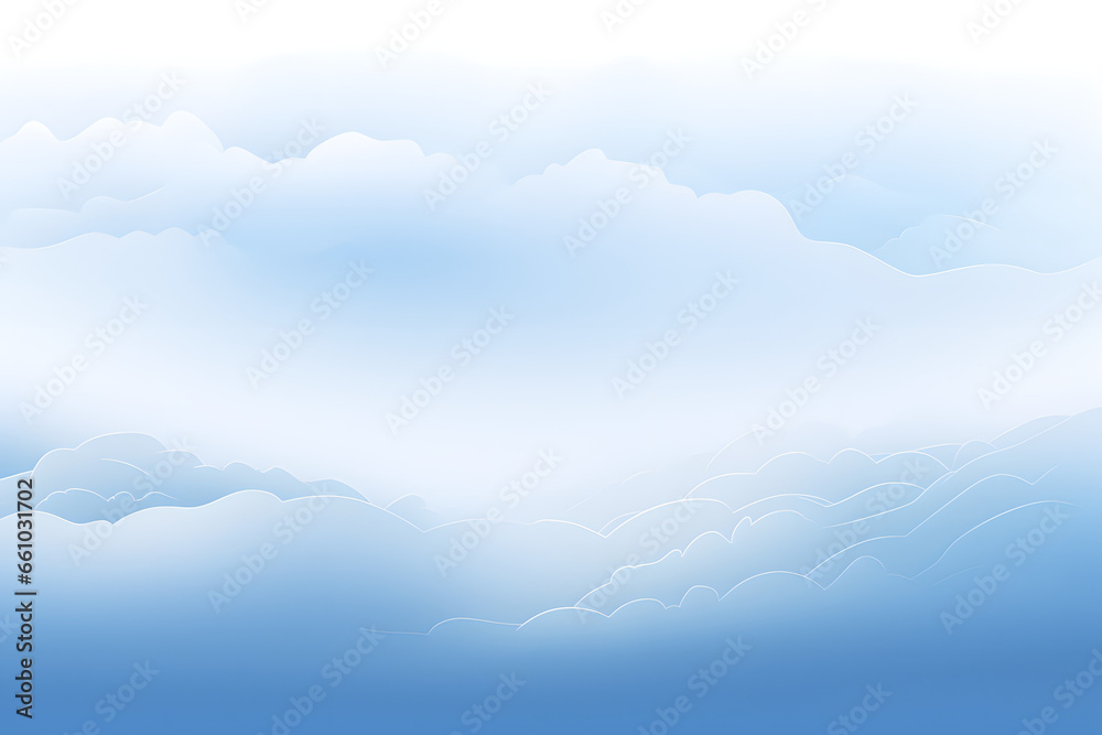 Soft white clouds float across a gentle blue gradient sky